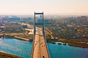 Семей, Семипалатинск, вид на город, мост